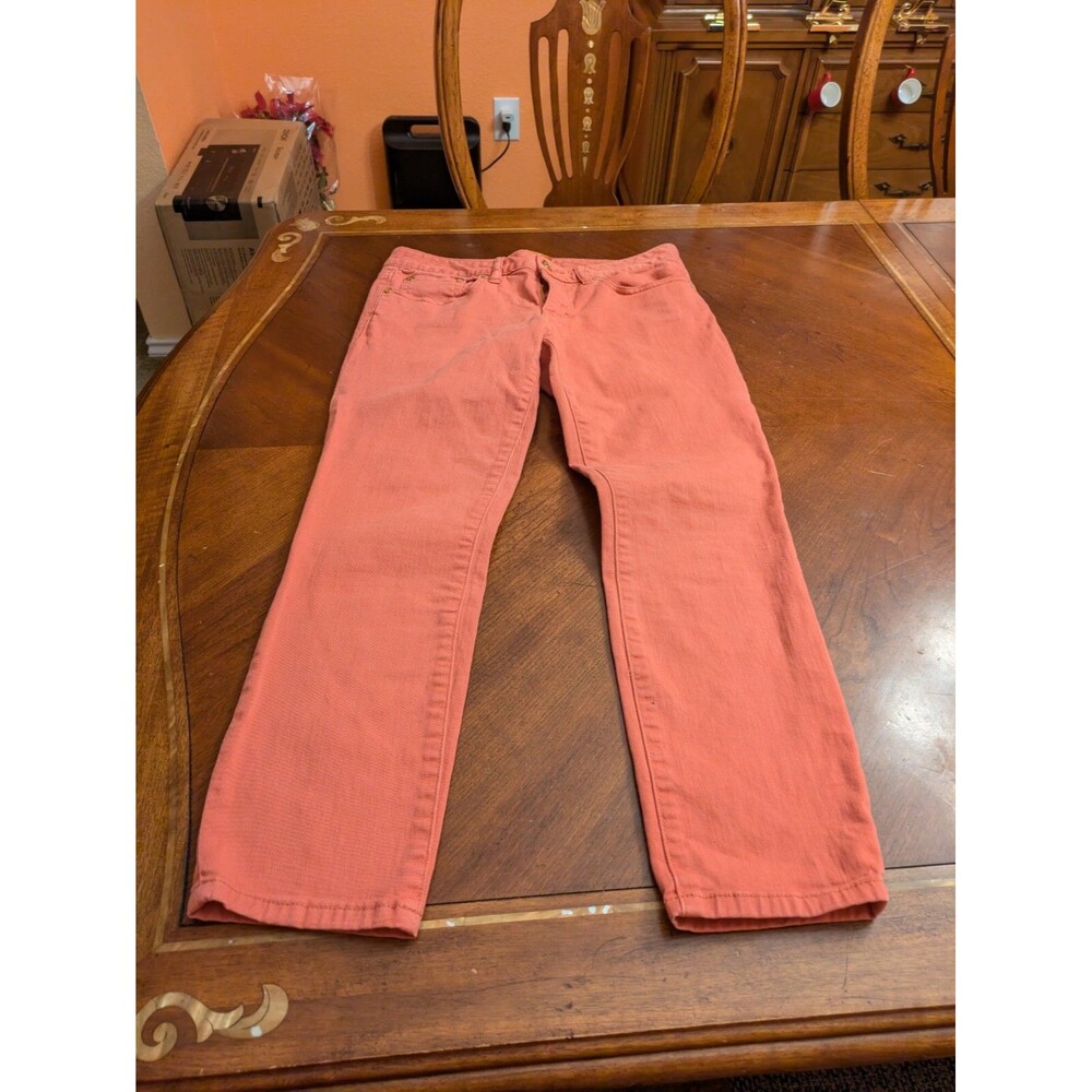 Tory Burch Alexa Cropped Skinny salmon color Jeans sz 27